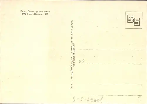 Ak Segelschiff Gloria