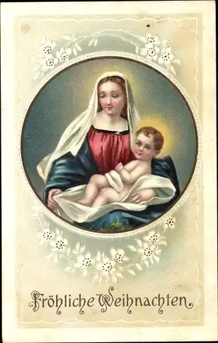 Präge Ak Glückwunsch Weihnachten, Maria, Jesuskind