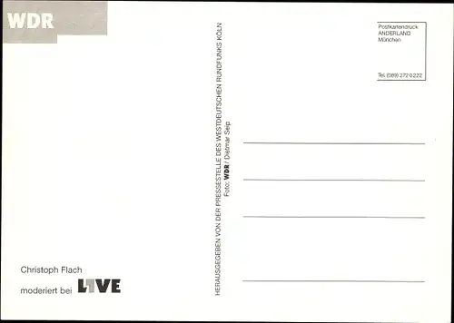 Ak Fernsehmoderator Christoph Flach, Portrait, Autogramm