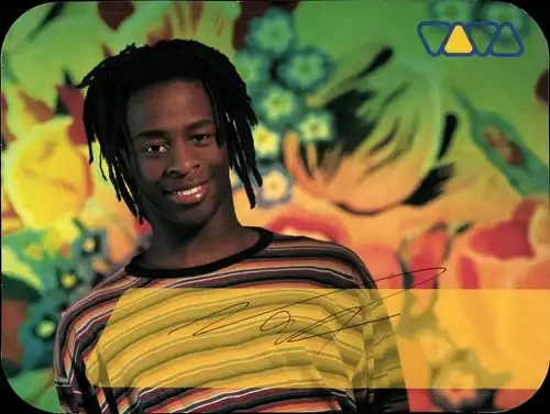 Ak Fernsehmoderator Mola Adebisi, Portrait, Autogramm, VIVA-Fernsehen