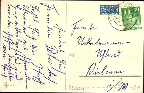 Ak Glückwunsch Ostern, Vermenschlichte Osterhasen