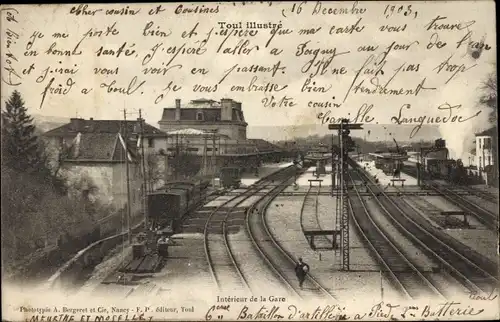 Ak Toul Meurthe et Moselle, Bahnhof