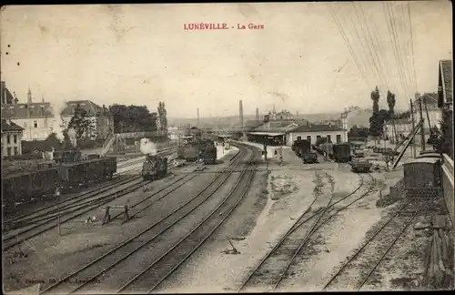 Ak Lunéville Meurthe et Moselle, Bahnhof