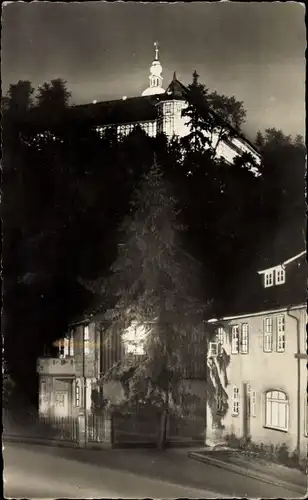 Ak Herzberg am Harz, Schloss bei Nacht