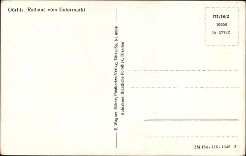 Ak Görlitz in der Lausitz, Rathaus, Untermarkt