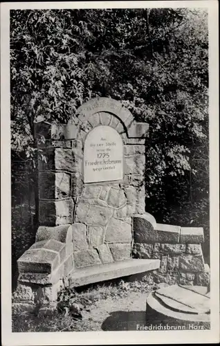 Ak Friedrichsbrunn Thale im Harz, Denkmal