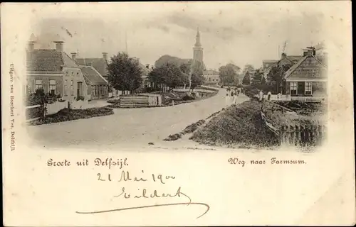 Ak Delfzijl Groningen, Straße nach Farmsum