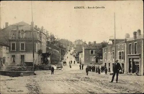 Ak Auboué Lorraine Meurthe et Moselle, Rue de Coinville