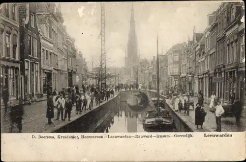 Ak Leeuwarden Friesland Niederlande, Partie am Kanal