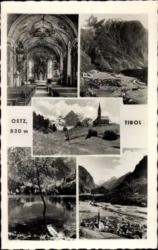 Ak Oetz in Tirol, Kirche, Innenansicht, Panorama, Gewässer