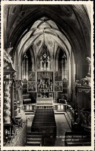 Ak St. Wolfgang am Wolfgangsee Oberösterreich, Kirche, Pacher Altar