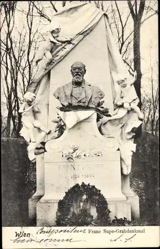 Ak Wien 1 Innere Stadt, Franz Supe-Grabdenkmal