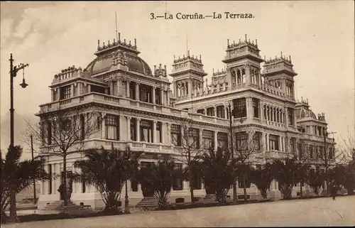 Ak La Coruña Galicia, Die Terrasse