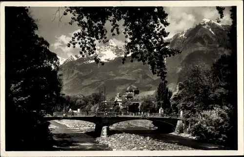 Ak Meran Merano Südtirol, Kurhaus, Brücke
