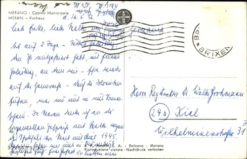 Ak Meran Merano Südtirol, Kurhaus, Brücke