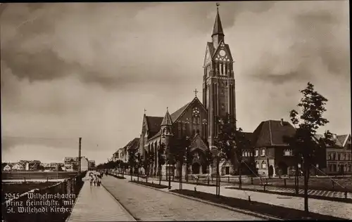 Ak Wilhelmshaven, Prinz Heinrichstraße, St. Willehadi Kirche