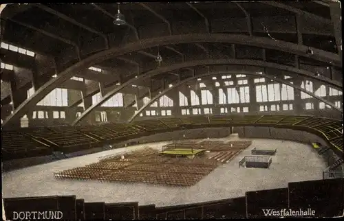 Ak Dortmund im Ruhrgebiet, Innenansicht der Westfalenhalle, Boxring