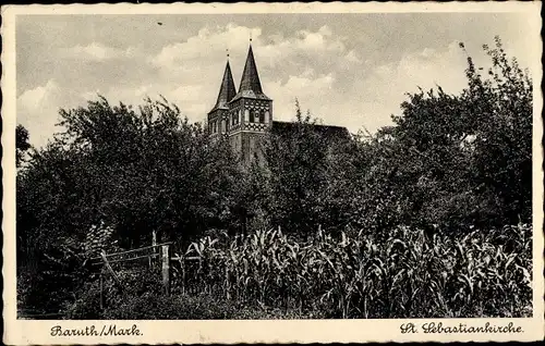 Ak Baruth in der Mark, St. Sebastiankirche