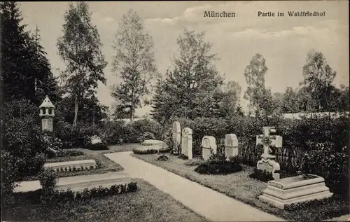 Ak München, Partie am Waldfriedhof
