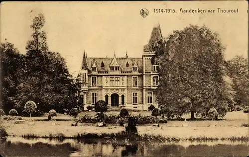 Ak Thourout Torhout Westflandern, Aandenken, 1914-1915, Schloss, Gesamtansicht