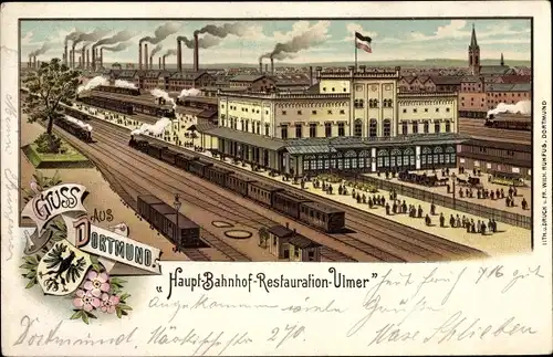 Wappen Litho Dortmund im Ruhrgebiet, Hauptbahnhof Restaurant Ulmer