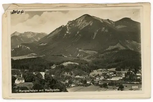 6 Glas Negative Marquartstein im Chiemgau Oberbayern, Panorama, Totalansicht, Kirche