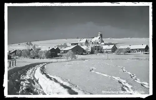 5 Glas Negative Mittelberg im Kleinwalsertal Vorarlberg, Weide, Schneelandschaft, Totalansicht