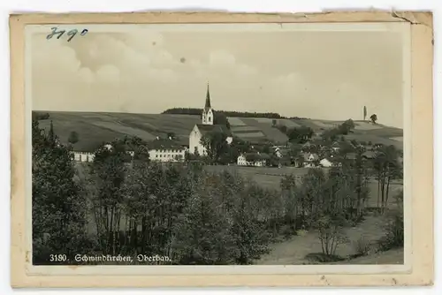 2 Glas Negative Schwindkirchen Dorfen Oberbayern, Kirche, Totalansicht