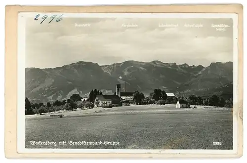 4 Glas Negative Wackersberg in Oberbayern, Kirche, Landschaft, Totalansicht