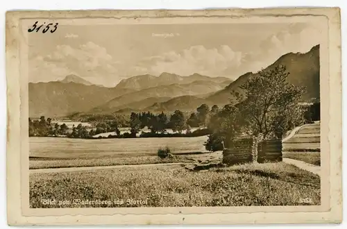 4 Glas Negative Wackersberg in Oberbayern, Kirche, Landschaft, Totalansicht