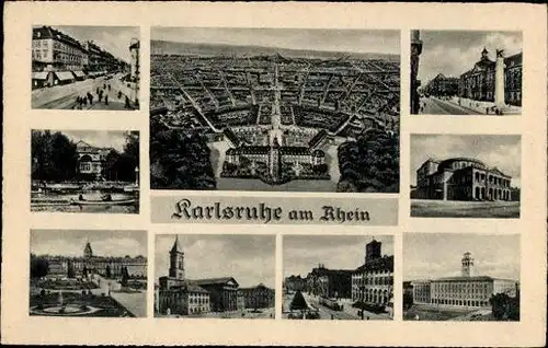 8 alte Ak Karlsruhe, diverse Ansichten