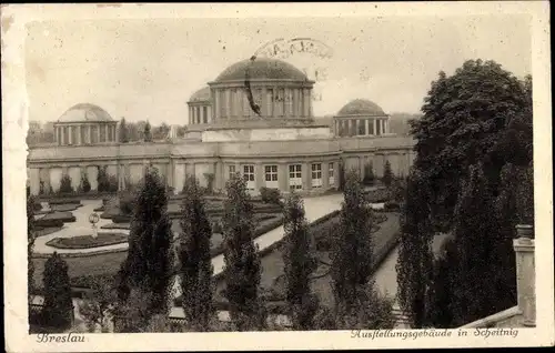 Ak Szczytniki Scheitnig Breslau Wrocław in Schlesien, Ausstellungsgebäude