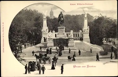 Ak Wrocław Breslau in Schlesien, Kaiser Wilhelm Denkmal