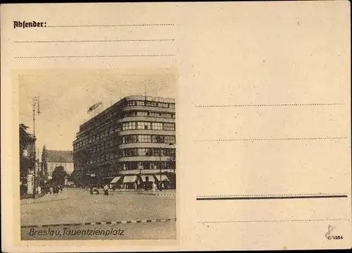 Ak Wrocław Breslau in Schlesien, Tauentzeinplatz