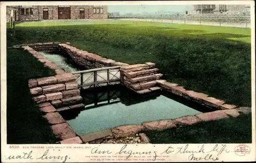 Ak Sault Sainte-Marie Michigan USA, alte Händler