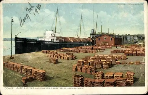 Ak Michigan USA, Kupferverladung, Lake Superior Smelter, Dollar Bay