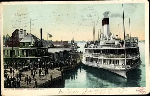 Ak Port Huron Michigan Vereinigte Staaten, Hafen, Streamer