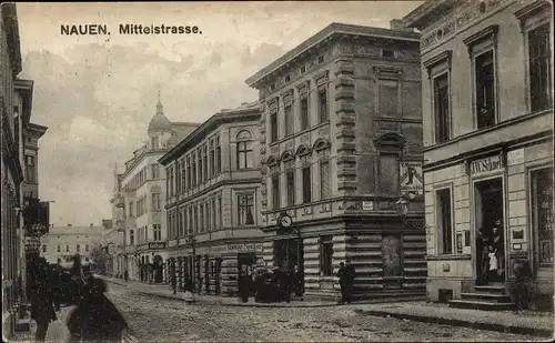 Ak Nauen im Havelland, Mittelstraße, Geschäfte