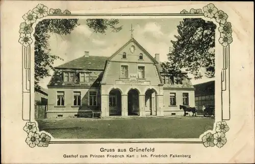 Passepartout Ak Grünefeld Schönwalde Glien Havelland, Gasthof zum Prinzen Friedrich Karl