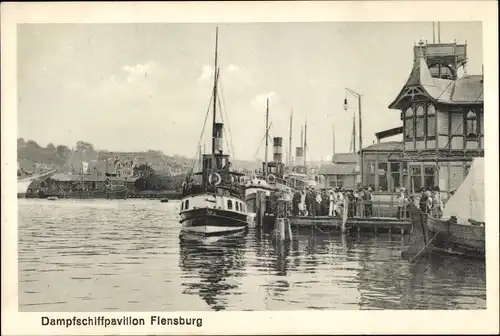 Ak Flensburg in Schleswig Holstein, Dampfschiffpavillon