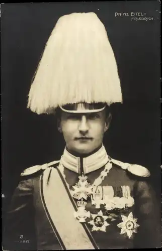 Ak Prinz Eitel Friedrich von Preußen, Portrait in Uniform, Orden