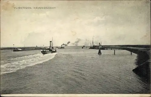 Ak Vlissingen Zeeland Niederlande, Hafenbild