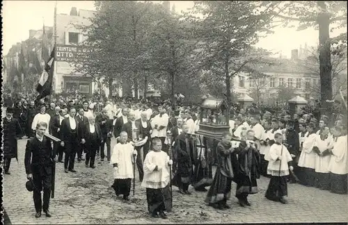 Ak Bruges Brügge Flandern Westflandern, Processie van't Heilig Bloed, Groep de Engelsche Pelgrims