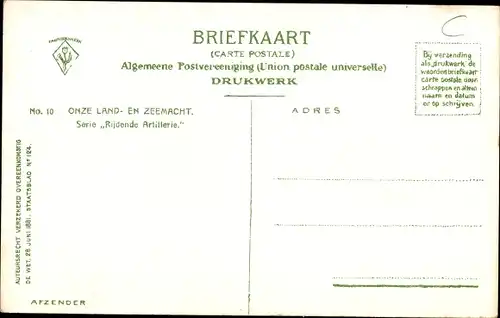 Ak Niederländische Soldaten in Uniformen, Kavallerie