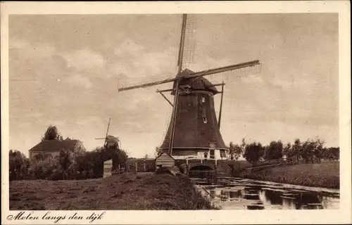 Ak Niederlande, Windmühle, Fluss