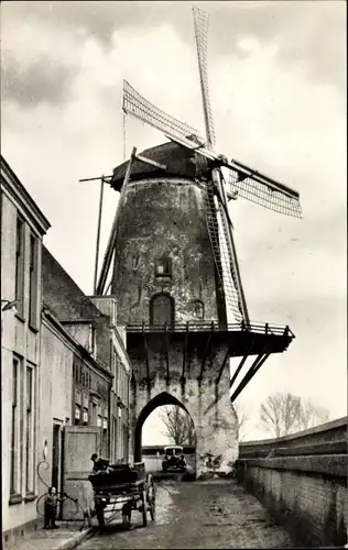 Ak Holländische Windmühlenlandschaft, Windmühle