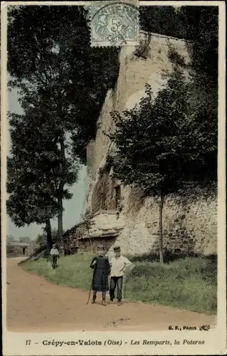 Ak Crépy in Valois Oise, Die Stadtmauer, die Pforte