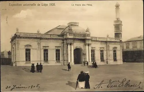 Postkarte Lüttich Lüttich Wallonien, Weltausstellung 1905, Festsaal