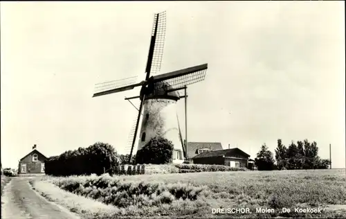 Ak Dreischor Zeeland, Molen de Koekoek