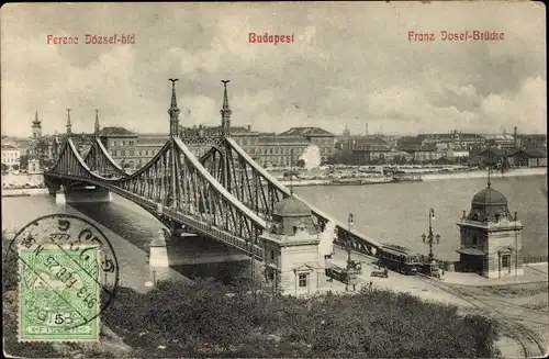 Ak Budapest Ungarn, Franz Josef Brücke